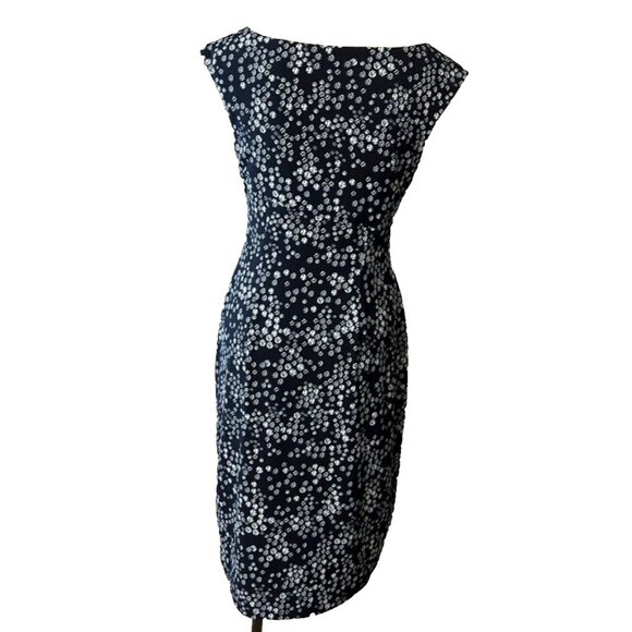 Connected Dress Blue 6 Small Circles Stretch Sheath Washable Sleeveless NEW - Picture 5 of 8